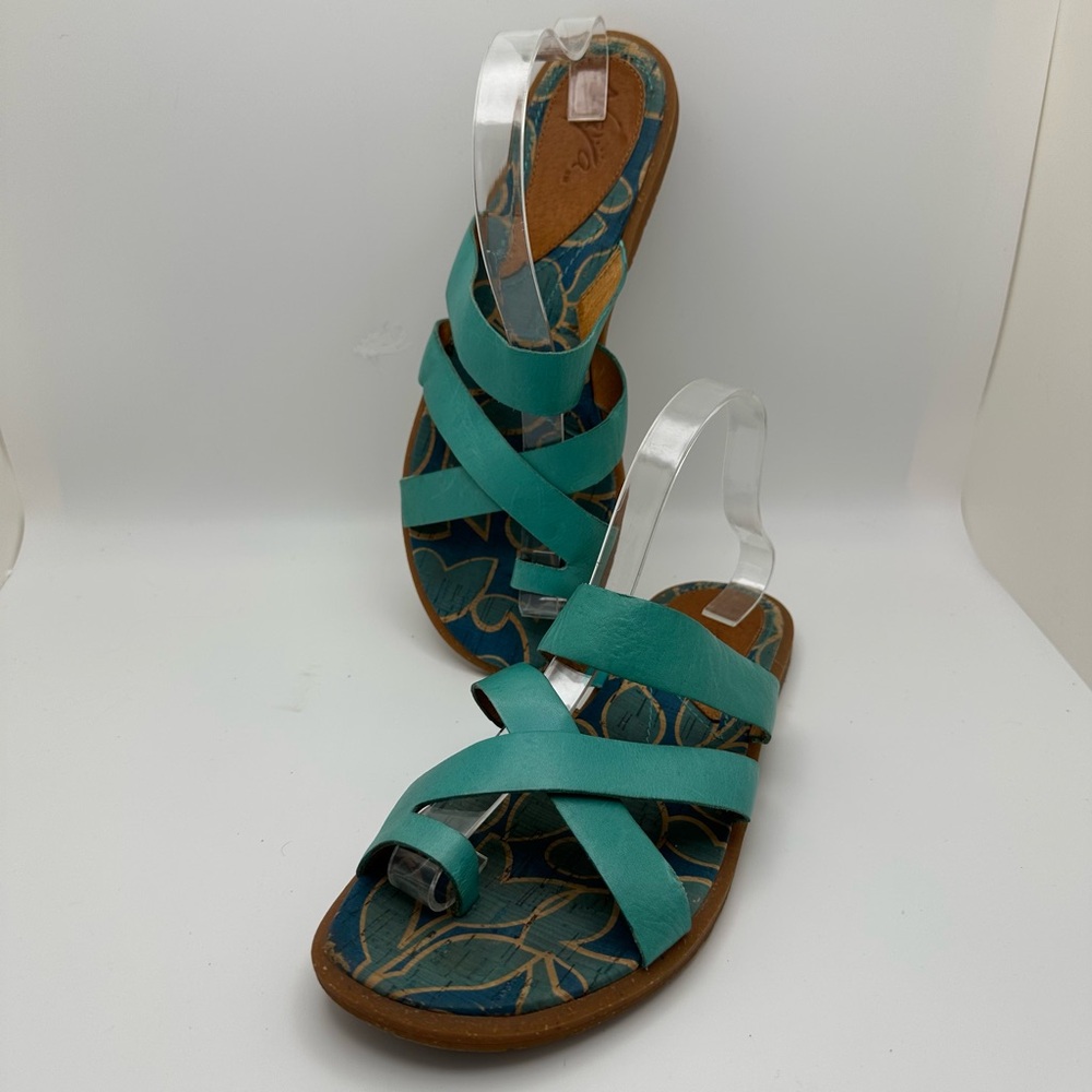 Naya Teal and Brown Sandals